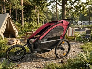 <b>3</b> in 1 Children Aluminum Alloy Bicycle Trailer <b>Stroller</b> Jogger with 35kg Capacity 20" Tires Independent Suspension - Product Image 1