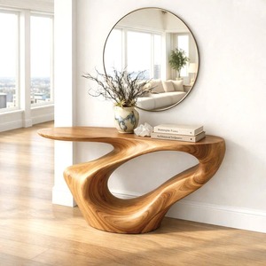 Handmade Natural Solid Wood Console <b>Table</b> Luxury Minimalist Design For Decor Home High Quality - Product Image 2