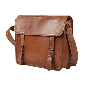 Sac messager en cuir véritable pour homme, sac bandoulière vintage, sangle réglable, logo personnalisé, sac d'affaires - Product Image 1