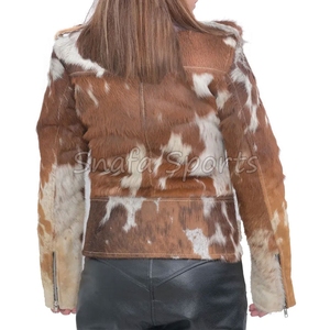 Chaquetas de cuero genuino de vaca al por mayor para mujer, estilo moderno, tallas grandes, chaqueta de invierno en oferta - Product Image 2