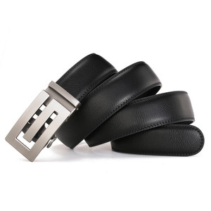 Custom Alloy Auto Lock Buckle No Hole Cow Hide Formal Men's <b>Belt</b> - Product Image 5