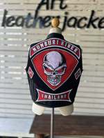 Gilet de motard en daim avec logo personnalisé OEM