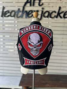 Chaleco de Motociclista de Cuero de Gamuza con Logotipo Personalizado OEM - Product Image 4