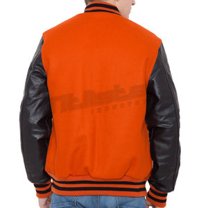 Chaqueta Letterman de Diseño Nuevo en Color Sólido para Hombre, con Mangas de Cuero, Ropa de Calle Abrigada - Product Image 4