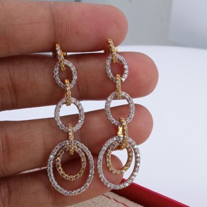 Pendientes Colgantes de Plata de Ley 925 con Baño de Rodio y Diamantes Naturales de Corte Redondo para Mujer, 1.74 Ct, Joyería de Moda para Boda - Product Image 5