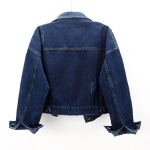 Women Vintage Denim Jacket 2026 Autumn Winter Casual Blue Coat Long Sleeve Turn-<b>down</b> Collar Loose Outwear Fashion Bomber Washed - Product Image 2