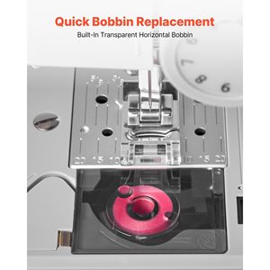 Máquina de Coser Eléctrica Computarizada de 200 Puntadas con Pantalla LCD, Luz LED, Marco Metálico Resistente, Pedal y Diseño Digital - Product Image 6