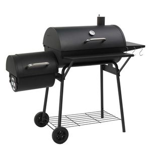 557 Sq. In. Outdoor <b>BBQ</b> Grill with Offset Smoker Warming Rack Patio Backyard Barrel Charcoal Grill - Product Image 3