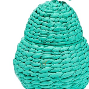 Cute Pear Shaped Water Hyacinth Basket with Lid Woven Green Decorative Fruit <b>Storage</b> <b>Box</b> <b>Kids</b> Room Toy Organizer - Product Image 4