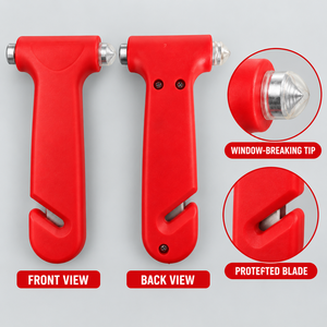 Marteau de sécurité rouge, brise-vitre d'urgence pour voiture, coupe-ceinture de sécurité, outil d'évasion, accessoire de véhicule - Product Image 2