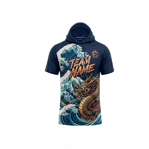 เสื้อฮู้ดน้ำหนักเบาแบบทีมสั่งทำพิเศษ แขนครึ่งตัว ผ้าโพลีเอสเตอร์เจอร์ซีย์ รับทำ OEM พร้อมชื่อและหมายเลข ชุดฝึกซ้อมกีฬา - Product Image 1