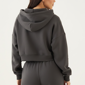 2025 New Arrived Luxury Quality Streetwear Zipper Hoodie Women 100% Cotton Fleece Heavyweight Winter Wear Acid Wash Custom - Product Image 3