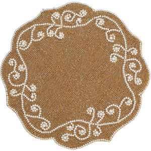 Luxury Kitchen Decor <b>Beaded</b> <b>Placemat</b> Round Pattern Cloth and Polyester Material for Dining Table Restaurant or Hotel Design - Product Image 1