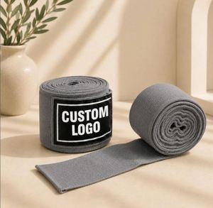 Bandages de boxe personnalisés OEM ODM, bandages élastiques MMA, 2 pièces, tailles et couleurs personnalisées, logo, certifiés CE, écologiques, en caoutchouc, éponge, EVA - Product Image 1