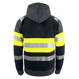 SPARKWELL <b>Men's</b> Hooded <b>Half</b>-<b>Zip</b> Windproof Knitted <b>Jacket</b> Raglan Sleeves Casual Winter Regular Fit 100% Polyester Black Yellow - Product Image 3