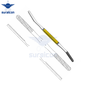 Râpes nasales Fomon 20,5 cm / 8 pouces, angulaires avec inserts en carbure de tungstène TC 40 x 7 mm Fig. 3/4 pour une mise en forme précise des os nasaux - Product Image 6