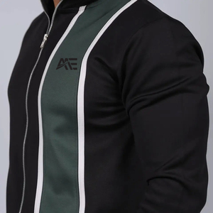 Conjunto Deportivo Color Block para Hombre |   Chaqueta deportiva con cremallera y pantalones deportivos a juego |   Proveedor de Ropa Deportiva Activa Personalizada de Poliéster - Product Image 4