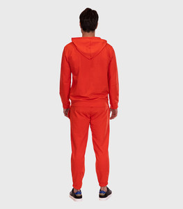 Conjunto Deportivo de Invierno Color Rojo Sólido, 100% Algodón, Grueso, Transpirable, de Secado Rápido, Sudadera con Capucha y Pantalones, 2 Piezas, Trajes Personalizados - Product Image 6