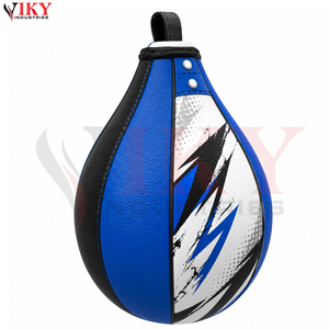 Ballon de vitesse de boxe en cuir bleu robuste, personnalisé, pour entraînement de réflexes MMA, équipement de gym et fitness, vente en gros - Product Image 2
