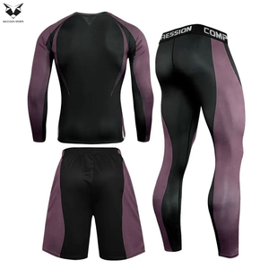 Conjunto Deportivo de Compresión de 3 Piezas para Hombre, Diseñado para Máxima Comodidad, Flexibilidad y Durabilidad, Traje Deportivo para Gimnasio - Product Image 2