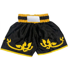 Wholesale Premium Satin Kickboxing <b>Trunks</b> And Muay Thai Training Shorts <b>For</b> Professional Gym Wear Custom Satin Fabric Thai Short - Product Image 3