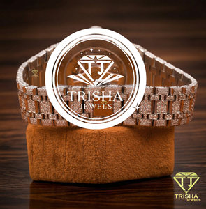 Reloj de pulsera de cuarzo de lujo con diamantes de alta calidad, accesorio de joyería de acero inoxidable para hombres y mujeres, logotipo personalizado. - Product Image 3