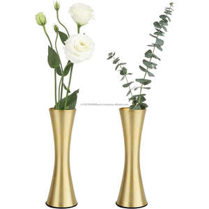 Vente chaude Laiton Antique Vases À Fleurs Ensemble de Deux Pièces Précieuses De Mariage Décoratif De Luxe Pot De Fleur et De Table Royal Jardinières - Product Image 3