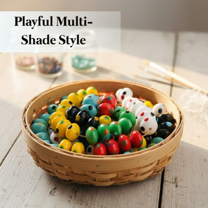 Cuentas Redondas de Vidrio Lampwork Hechas a Mano con Diseño de Puntos de Colores |   Cuentas Sueltas Estilo Murano Surtidas, Longitud del Hilo de 8 Pulgadas para - Product Image 6