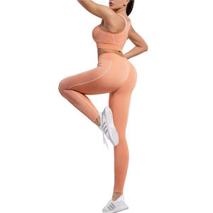 Conjuntos de 2 Piezas de Leggings de Yoga Elásticos sin Costuras de Alta Calidad para Mujer, para Entrenamiento en el Gimnasio y Ejercicio - Product Image 3