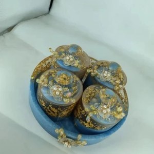 Bohemian Resin spice Storage Jars With lids cylinder containers For Wedding condiments storage Dry Fruits Vanity Tray - Product Image 5