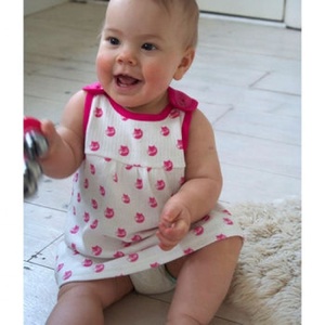 Robe rose confortable pour filles, tenue élégante, belle robe rose en coton à carreaux, avec taille ajustable et joli dos croisé, Style mignon - Product Image 2