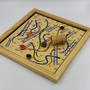 ชุดเกมกระดานไม้ลูโดและสเนคแอนด์เลดเดอร์ |   เกมกระดานไม้บีชแฮนด์เมดสำหรับครอบครัว ของเล่นเสริมพัฒนาการสำหรับเด็ก - Product Image 5