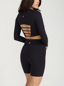 Top Corto de Manga Larga para Mujer, Ajustado, Casual, de Secado Rápido, en Nailon y Elastano, para Yoga, Fitness, Gimnasio y Entrenamiento - Product Image 5