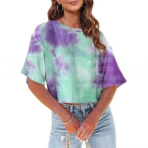 Crop top pour femme de haute qualité, écologique, à séchage rapide, jersey tendance, coupe classique, été, 100% coton, col rond, manches courtes - Product Image 4