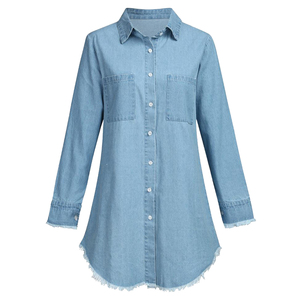 Camisa de Vestir para Mujer, 100% Algodón Popelina, Transpirable, Formal, para Oficina, con Botones, Manga Larga, Lisa/Estampada, con Logotipo Frontal - Product Image 4