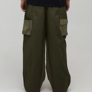 Men's Wide Leg Cargo Pants Multiple <b>Pockets</b> Fleece Breathable Eco-Friendly Quick Dry Elastic Waist Autumn Casual <b>Trousers</b> - Product Image 5