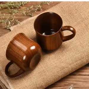 High Quality Handmade Eco-Friendly Classic Wooden <b>Tea</b> Cup and Saucer <b>Set</b> Natural Wood <b>Tea</b> Drinking Cups for Home and Hotel Use - Product Image 3