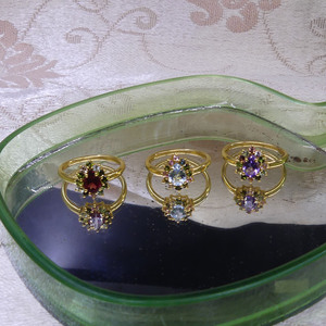 Wedding Wear 925 Sterling <b>Silver</b> Gold Plated Jewelry <b>Garnet</b> Multi Tourmaline Gemstone Women Wear Classic <b>Ring</b> - Product Image 6