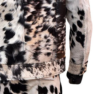 Veste d'hiver pour homme en cuir de vachette de qualité supérieure, col mandarin, doublure en coton, manches longues, coupe-vent, durable, style moderne, nouvelle collection. - Product Image 4