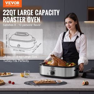 Forno Elettrico per Arrosto da 1450W con Coperchio Autoriscaldante, Forno Girarrosto per Tacchino da 22 QT con Funzione Scongelamento e Regolazione del Calore - Product Image 2