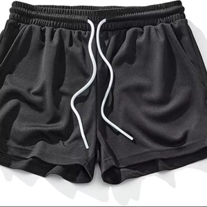 Pantalones Cortos Deportivos Transpirables para Hombre, de Malla Negra con Cordón, de Secado Rápido, Ligeros, para Entrenamiento y Baloncesto - Product Image 1