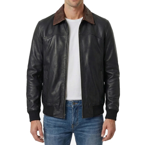 Formal Natural Color 2026 Collection Luxurious Customizable Men's Cow Skin Jacket High Street Style Stand Collar Windproof Quick - Product Image 1