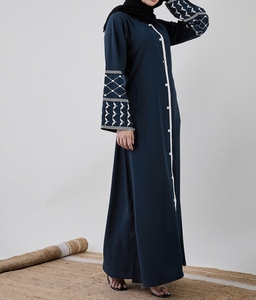 Nueva Abaya Tradicional Islámica Negra para Mujer, Estilo Saudí, Primavera 2026, Dubai, Poliéster Transpirable, Largo hasta el Tobillo, Musulmana - Product Image 4