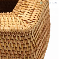 Boîte à mouchoirs en rotin naturel et bambou, design traditionnel, écologique, tissée à la main, organisateur durable et portable pour hôtel, vente en gros