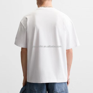 Wholesale Streetwear Plain Blank T-shirts Oversize Heavyweight <b>White</b> Shirts Drop Shoulder 100% Cotton t Shirts Manufacturer - Product Image 4