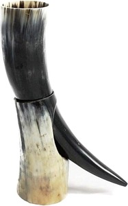 Chope à bière traditionnelle en corne de buffle rustique, style médiéval, faite à la main, accessoire de bar nordique - Product Image 3