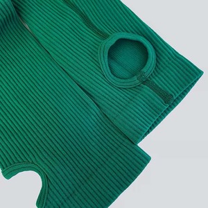 Nouvelle combinaison de yoga moulante pour femme, avec logo personnalisé, col carré, manches longues, couleur unie, côtelée, pour la gym - Product Image 5
