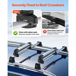Portaesquís y Tablas de Snowboard para Techo de Coche, Soporte Superior para Esquís y Snowboards con Ajuste Universal de Aluminio, Capacidad para 4 Pares de Esquís y 2 Tablas de Snowboard - Product Image 3