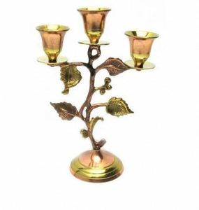 Designer <b>Brass</b> Candle Stand for Table & Shelf Display Antique Look <b>Brass</b> Candle Stand for Vintage Interiors By Manufacturer - Product Image 2