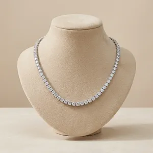 Collar de Diamantes Cultivados en Laboratorio con Corte Brillante, Certificado IGI, Color D, Oro, Estilo Hip Hop, Regalo de Boda para Mujer, Joyería - Product Image 1